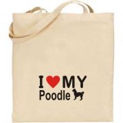 I LOVE MY POODLE (NATURAL TOTE)
