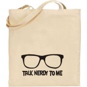TALK NERDY TO ME (NATURAL TOTE)